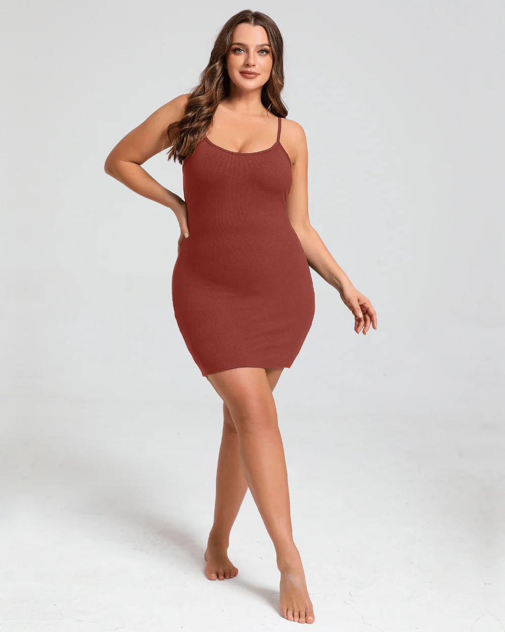 Built-In Shapewear Slip Mini Lounge Dress