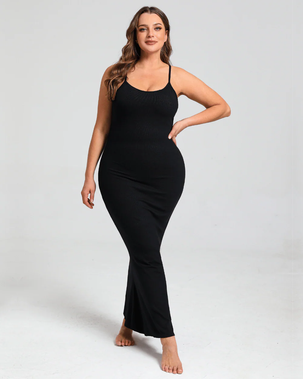 Built-In Shapewear Slip Maxi Lounge Dress