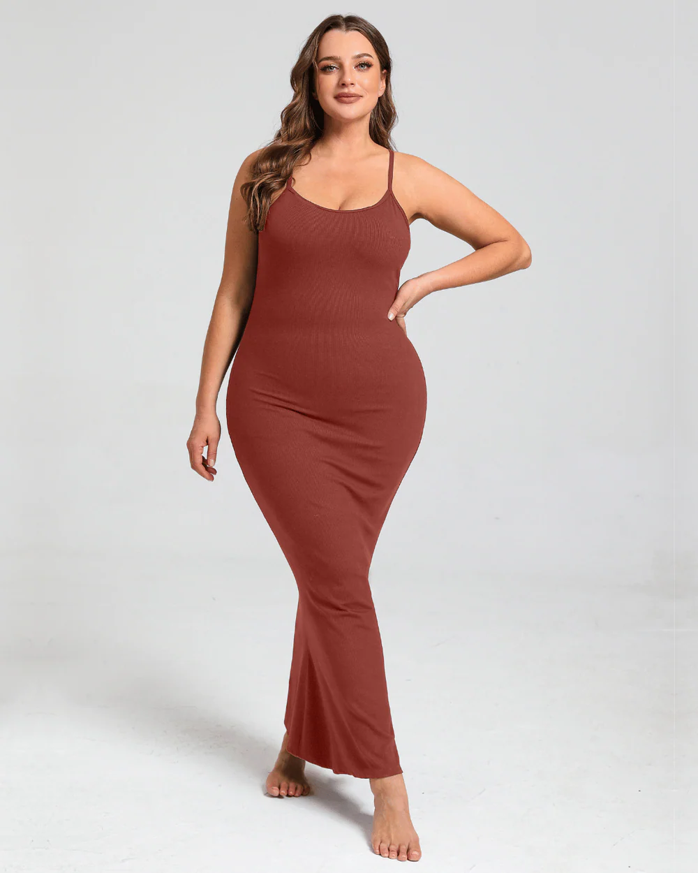 Built-In Shapewear Slip Maxi Lounge Dress