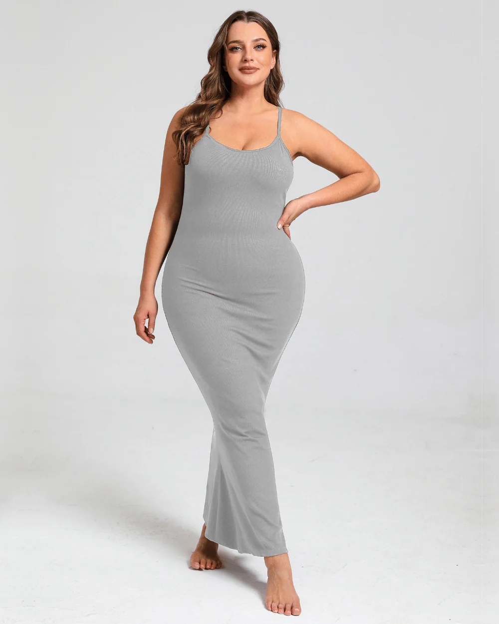 Built-In Shapewear Slip Maxi Lounge Dress