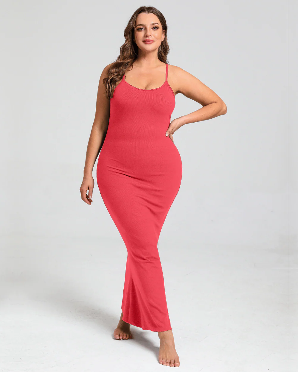 Built-In Shapewear Slip Maxi Lounge Dress
