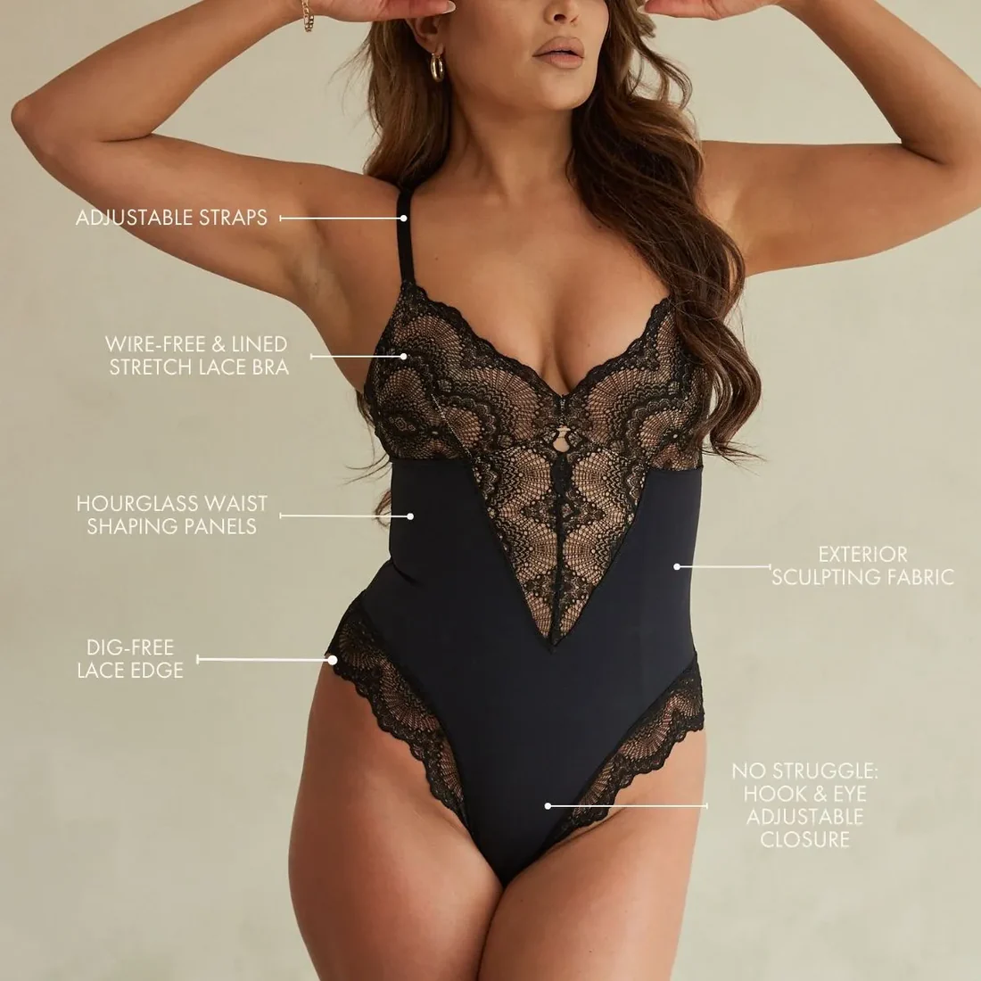 Sculpting Lace Shapewear Bodysuit