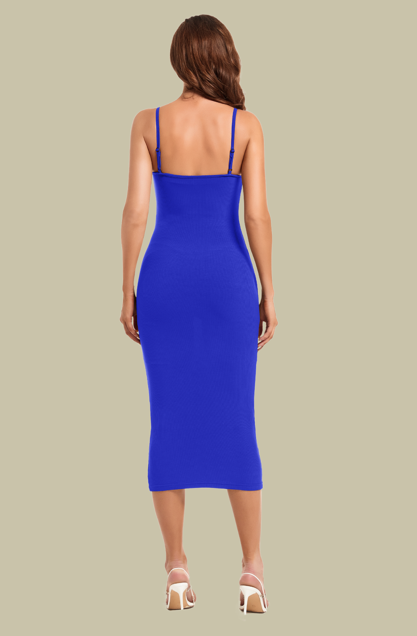 Built-In Shapewear Slip Midi Lounge Dress